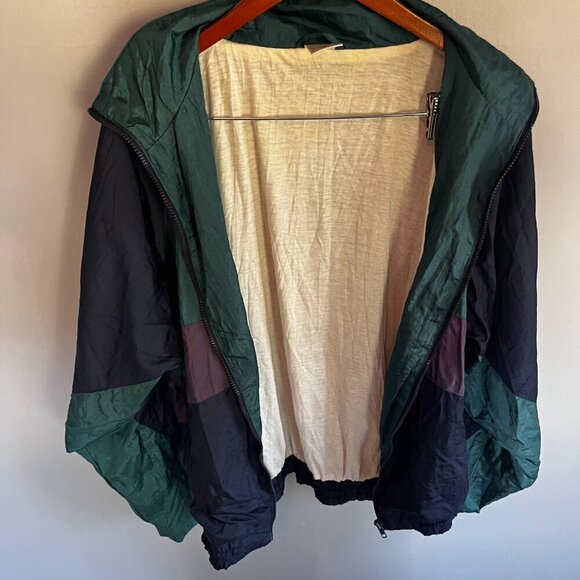 Vintage 80-90s nylon jacket windbreaker Size M Green, Purple, Navy Lined Hi-Tech - Picture 10 of 10
